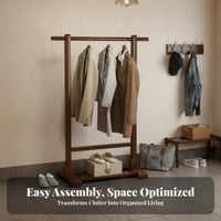 Simple Modern Design Floor-Standing Clothes Space-Saving Freestanding Coat Hanger Stable Base Garment Rack Multi-Functional for Students, Homeowners, Bedroom, Cloakroom, Entryway, Laundry Room