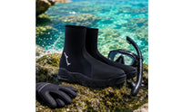 Zippered Diving Shoes with Zipper Shielding Neoprene Booties with Hard Sole Abrasion-Resistant Diving Booties Flexible for Divers, Snorkelers, Surfers, Snorkeling, Surfing, Beach Walking
