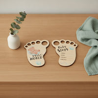 2 Pieces Baby Development Plaque Smooth Photo Prop Premium for Expectant Parents