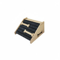 Solid Wood Construction Wooden Dog Ramp Gentle Slope Wooden Pet Stairs Reduces Joint Strain Anti-Slip Pet Stairs Bone Shape Decor for Small Dogs, Senior Pets, Bedroom, Living Room