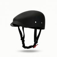 Half Shell Helmet with Goggles and Mask Retro Motorcycle Half Helmet Matte Black Quick-Release for Motorcyclists, City Commuting