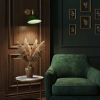 Brass Wall Lamp Foldable White Glass Shade Sconce for Study