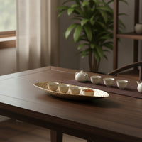 Tray with Hammered Surface Shallow Platter Minimalist Dish for Tea Service