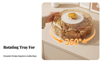 Separate Compartments Chinese New Year Snack Organizer Large Capacity Rotating Snack Box with Lid Transparent Body for Coffee Table, Parties