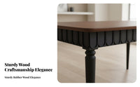 French Inspired Design Rectangular Wooden Meal Table entirely Wood Construction Large Rectangular Wooden Table Vintage design and & design Household Furniture Spacious table surface for Families, residents, Hosts, Family Gatherings, Home, Kitchen