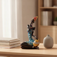 Stylized African Woman Figurine Textured African Woman Sculpture Traditional Resin Sculpture Elegant for Collectors, Home Decor