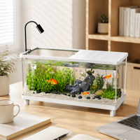 Aquarium Tank Set, Acrylic Tank, 41×22×22.5cm, Large, Tropical Fish Breeding Case, With LED Light