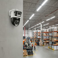 Two-Way Voice Outdoor Camera with Wall-Mount Bracket Waterproof Dual Lens Security Camera Power over Ethernet Weatherproof for Homeowners