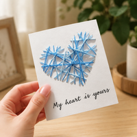 Embroidery Greeting Card DIY Kit for Couples, Handmade Gift for Confession, Birthday, and Love Expression
