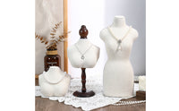 Necklace Display Bust Textured Necklace Drop Display Bust Textile Mannequin Jewelry Stand Neutral Linen Necklace Stand Elegant