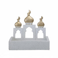 Middle Eastern Architecture Ornament Arabic Style Ramadan Decoration Gold Accents Eid Mubarak Decor for Dining Table, Living Room