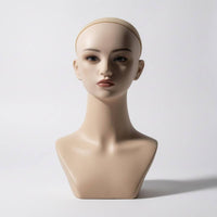 Mannequin Head Bust Long Neck Shoulder Mannequin Bust Skin Toned Toned