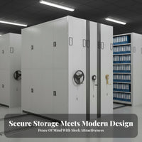 Intelligent Mobile Shelving System Space-Saving Design Movable Archive Cabinet Space-Efficient Storage Compact Filing Rack for Archivists, Librarians