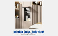 304 Stainless Steel Recessed Trash Can Niche, Wall-Mounted Bathroom Organizer, Tile Embedded