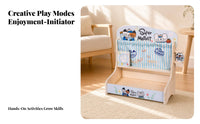 Pretend Supermarket Stand Playful Doodles Children's Shop Stall Storage Shelf Wooden Play Set