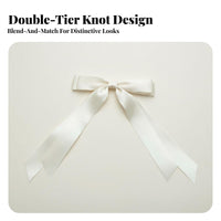Lustrous Ribbon Knot Jaw Fastener Elegant Design Long Ribbon Knot Fastener Soft and Comfortable All-Matching Hues for Women