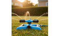 360 Degree Lawn Sprinkler Stable Base 360 Degree Rotating Sprinkler Three-Pronged Water Sprinkler Connectable in Series