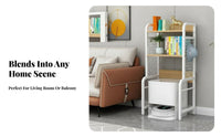 Multi-Functional Robot Vacuum Stand Space-Saving Shelving Unit Freestanding Design Utility Rack Tidy Charging Station for Organization lovers, Apartment Dwellers, Homeowners, Living Room, Balcony, Small Spaces, Hallway