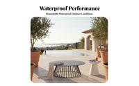 Waterresistant Single seat paded Wicker Armchair Woven Design Wicker Armchair with seat pad Weather-Resistant Outdoor Furniture Water for Adults, property owners, Garden aficionados, Balcony, Terrace, Backyard, Porch