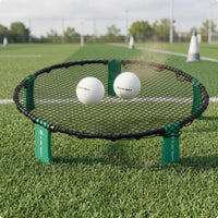 Green Support Legs Circular Net Game Mesh Roundnet Game Set White Balls Outdoor Sport Hand Pump