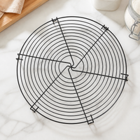 30cm Non Stick Cooling Rack, Round Coated Metal Wire Rack for Cakes, Cookies, Bread & Pastries, Kitchen Baking