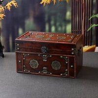 Storage Chest with Hinged Lid Decorative Wooden Storage Box with Latch Keepsake Chest with Hinged Lid Distressed for Newlyweds
