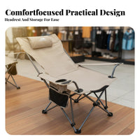 Foldable Design High-Back Folding Recliner Adjustable Backrest Camping Chair Long-Lasting Construction Portable Seating Includes Carrying Bag for Beachand Goers, Sports Spectators, Fishing, Picnics, Backyard, Sporting Events