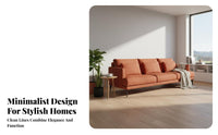 Minimalist Design Metal Frame Sofa Nordic aesthetic Living Room Seating Removable upholstery Couch utilitarian Look for Apartment Dwellers, Homeowners, Interior Decorators, Small Spaces, Office Lounge, Reception Area, Entryway
