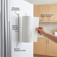 Dining Table Paper Dispenser, Under Cabinet Wall Mounted Towel for Kitchen Users, No-Drill Holder, Iron Construction for Easy Access