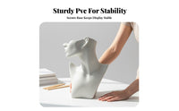 Long-Lasting PVC Material Abstract Head Model Pierced Ears Half Face Mannequin Bust Premium Finish for Crafters, Product Photography