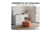 360-Degree Swivel Wheels Mobile Vanity Chair with Backrest Multi-Purpose Low Stool Comfortable Household Seating Space-Saving Design for Apartment Dwellers, Homeowners, Children, Living Room, Entryway, Bedroom, Playroom