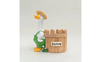 Compact Goose Planter Rustic Resin Planter with Goose Charming Flower Pot Ornament Funny for Plant Lovers, Desk