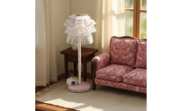 Pink Floral Dollhouse Couch Lace Trim 1:12 Dollhouse Sofa Miniature Dwelling Decor Miniature Living Room Sofa for Collectors, Hobbyists