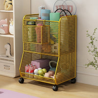 Athletic Gear Storage Rack 2-Tier Athletic Gear Organizer Open-Grid Wire Storage Rack for Athletes, Families, Home Gym, Garage, Entryway