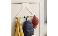 No-Drill Installation over-the-Door Hook Rack Heavy Duty 6-Hook Clothes Hanger Tangle-Snag-Resistant Round Hooks Household Storage for Bedroom, Entryway, Bathroom