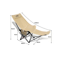 Foldable Portable High-Back Moon Chair Quick Setup Adjustable Beach Recliner Lightweight Reclining Camping Chair with Footrest Heavy Duty for Fishing, Picnic