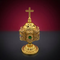 Tabletop Scent Holder Metal Scent Holder with Lid Ornate Censer for Prayer, Altar