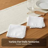 6 Pieces Wedding Handkerchief Elegant Design DIY Embroidery Handkerchief