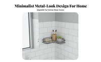 Adhesive Corner Holder Set Drill Installation Wire Corner Shelf No Wall Rack for Apartment Dwellers, Homeowners, Kitchen, RV, Countertop