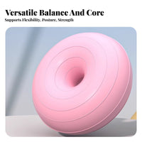 Anti-Puncture-Resistant Donut Fitness Ball Thickened Donut Shaped Exercise Ball Non-Roll Design for New Mothers, Beginners, Home Gym