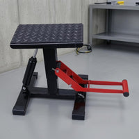 Hydraulic Motorcycle Repair Stand Rectangular Base Motorcycle Lift Stand Metal Shop Equipment