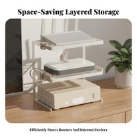 Router Stand Heat Dissipation Design Router Rack Space Saving Set-Top Box Holder for Living Room, Home Office