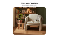 Wabi-Sabi Aesthetic Upholstered Armchair Designer Design Upholstered Tub Chair Luxurious Cushioning Lounge Seating Sculptural Form for Interior Designers, Homeowners, Readers, Living Room, Bedroom, Reading Nook, Reception Area