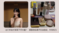 llano便携化妆镜子随身带灯补妆可折叠手持镜智能led发光美妆镜