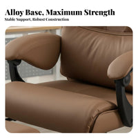Lumbar Support Reclining Ergonomic Chair with Footrest Adjustable Headrest High-Back Reclining Chair with Footrest 360° Swivel Computer Seat Breathable Backrest for Executives, Remote Workers, Students, Napping, Study Room, Gaming Setup