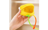 Cute Cartoon Pomelo Pouch Zippered Silicone Mini Pouch Portable Mini Currency Purse Compact for Backpack