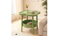 Side Table Compact Side Table with Shelf Low-Profile Furniture for Living Room, Bedside