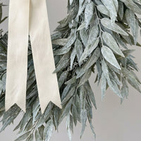Eucalyptus Wreath Front Door, Spring Summer Wreath Front, Artificial Eucalyptus Wreath, Frosted Eucalyptus Wreath Front Door