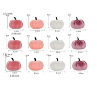 12 Pieces Velvet Pumpkins Thanksgiving Textile Pumpkins Soft Ornaments for Halloween