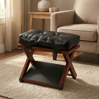 Foldable Folding Footstool with Cushion Tufted Under-Desk Footrest Non-Slip Foot Stool Long-Lasting for Office Workers